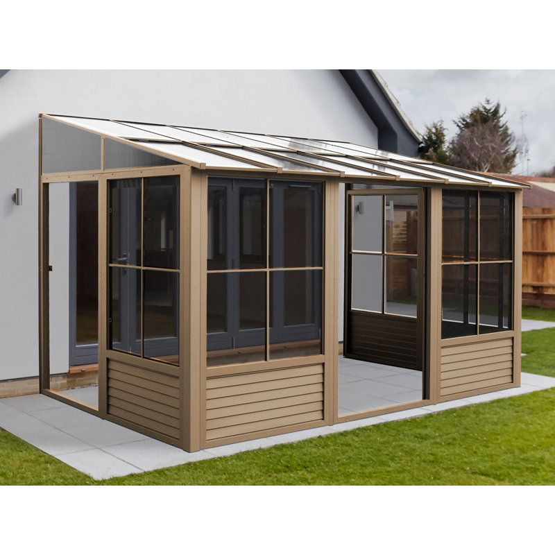 Gazebo Penguin Florence Solarium Mural 8 Pi x 12 Pi Toit De Polycarbonate En Sable, Brun