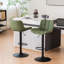Swivel Upholstered Adjustable Height Counter Stool with Metal Frame-1690614923