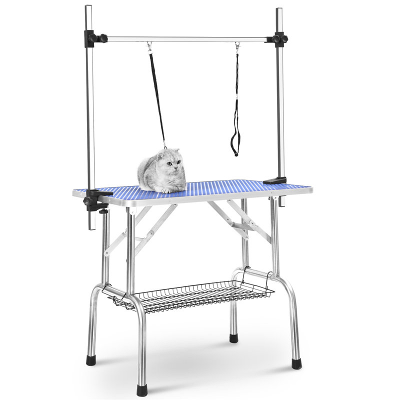 Table de toilettage pour animaux avec pattes pliantes, Bleu, H 64 po x l 36 po x P 24 po