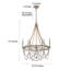 Lustre de salle à manger de style empire moderne perlé à 6 lumières de style l 25,6 po Dianthus certifié ETL