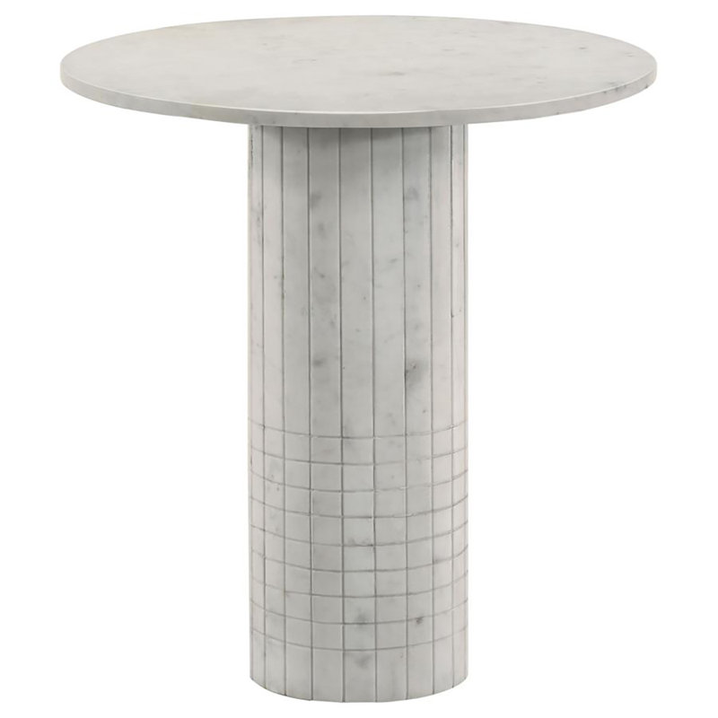 Bussell Round Genuine Marble End Table