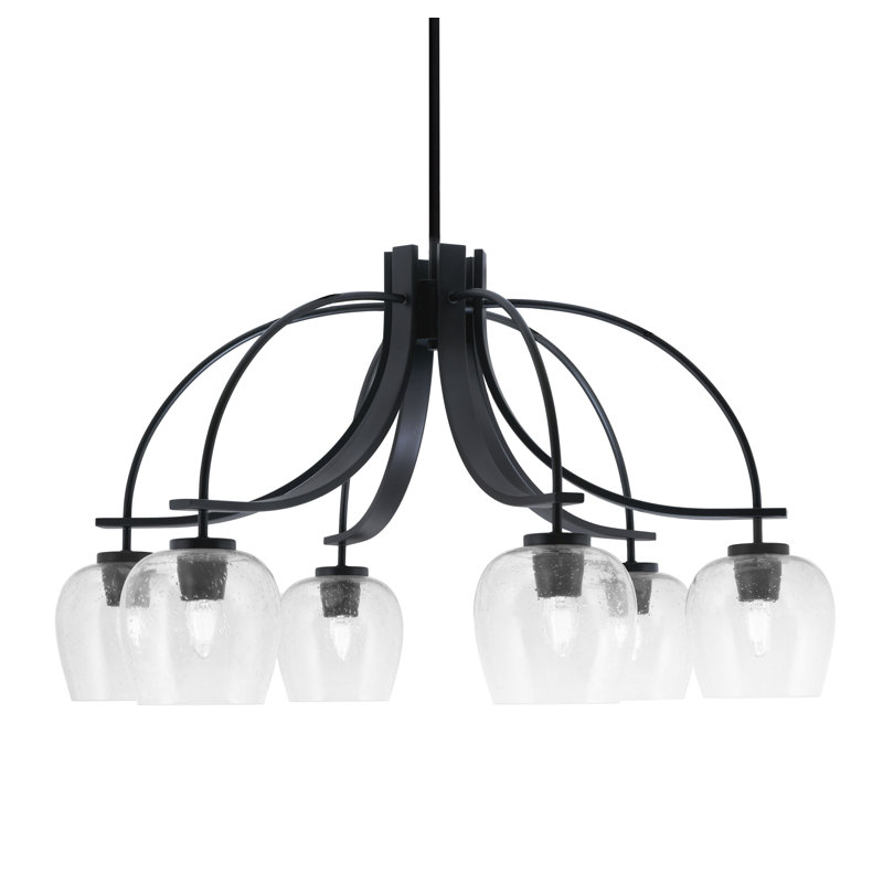 Lustre Cavella, Noir mat, H 17,75 po x l 29,25 po x P 29,25 po, 6