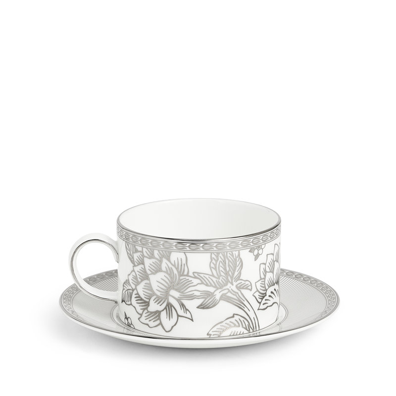 Wedgwood Silver Tonquin Teacup & Saucer 5.9floz