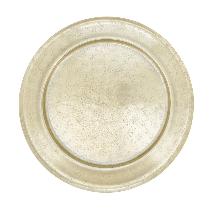 Sousplat Collection Polka Dots Round Charger, Gold