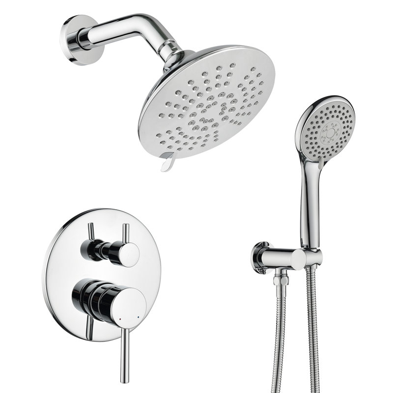 Ensemble de douche 6 po Modern, Chrome poli