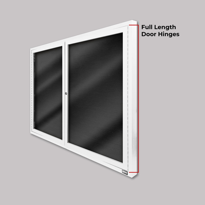 Tableau d'affichage mural fermé pour armoire d'annuaire, Blanc thermolaqué, Deux, H 48 po x l 60 po