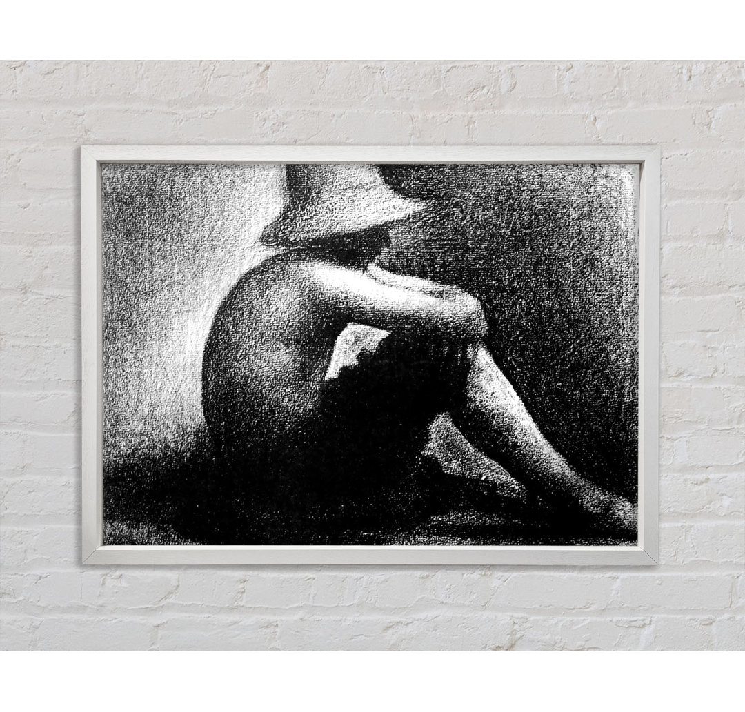 Seurat Sitzender Junge mit Strohhut - Druck