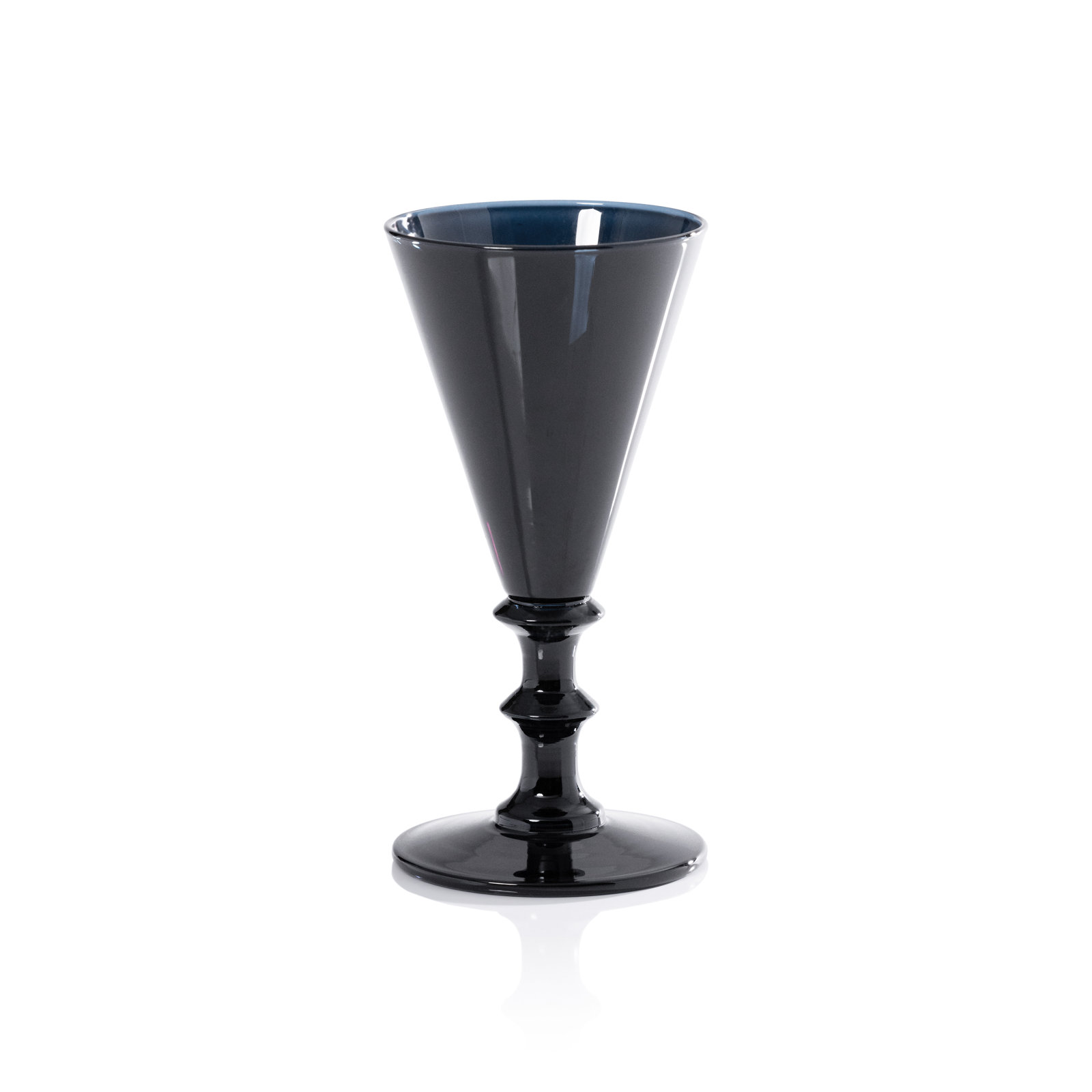 Lorraine 6-Piece Set Vintage Glass Cordial, Deep Ocean Blue