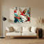 Art mural oiseaux en métal brun cramoisi Rosella-76594684