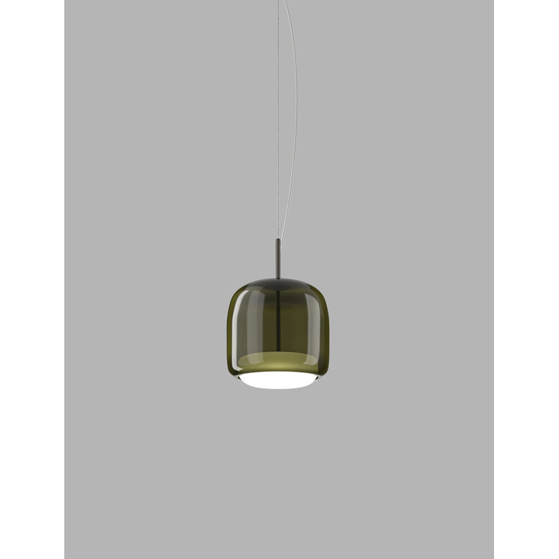 Jube 1 - Light LED Pendant, 90" H x 10" W x 10" D, Old Green White, Matte Black