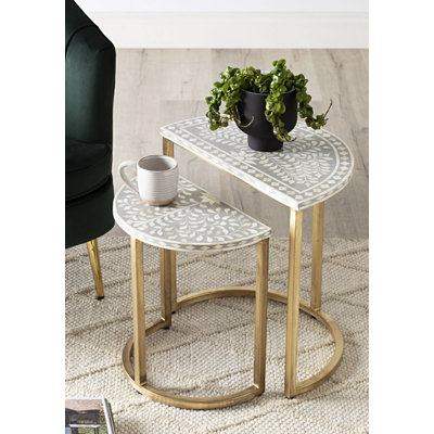 Sylvan Inlay Half Moon End Tables