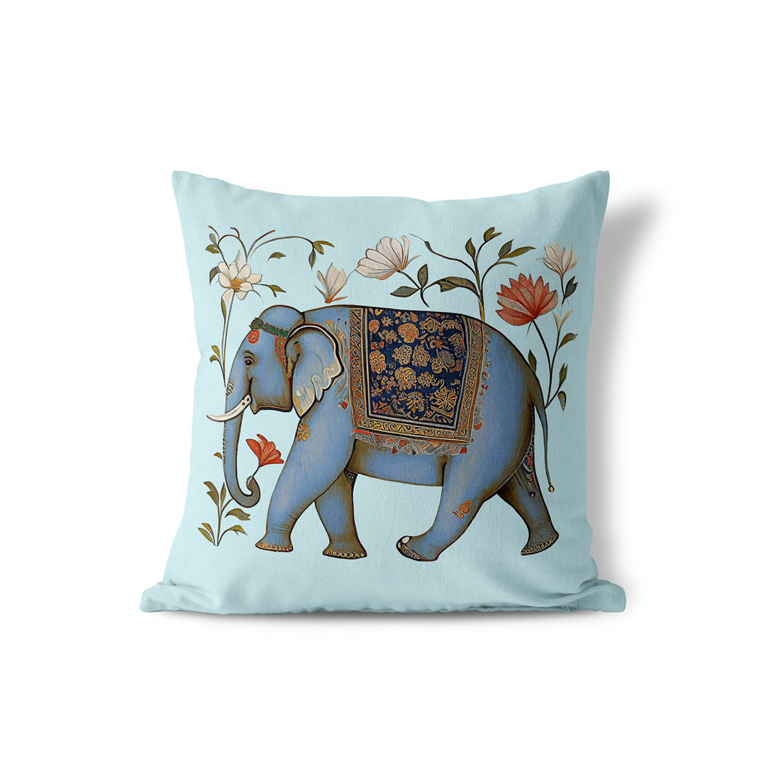 Jewel Elephant Indoor/Outdoor Floral Square Cushion With Filling