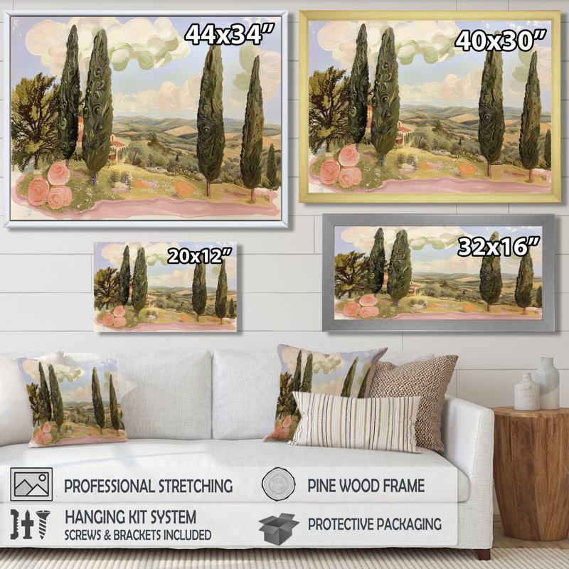 Décoration murale «The Swaying Cypress Pointimism Reimagined IV - Van Gogh», H 12 po x l 20 po, Doré