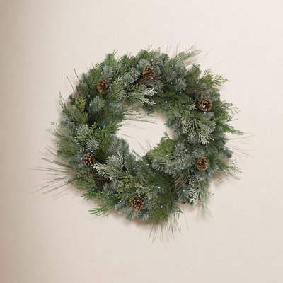 The Holiday Aisle® 24" Frosted Pre-Lit Wreath