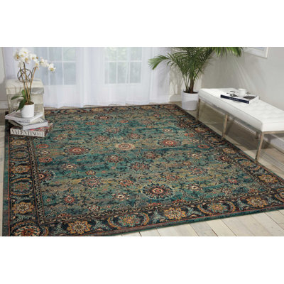 Tapis bleu d'inspiration persane Tonita