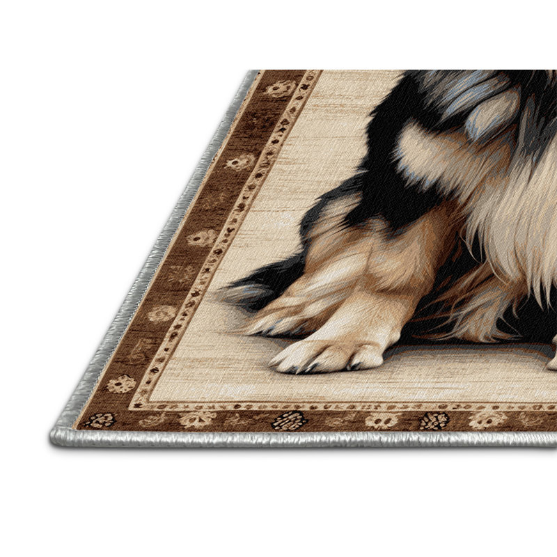  Tapis lavable de la collection South Ovcharka Dogs, Tapis de couloir 2 pi x 5 pi