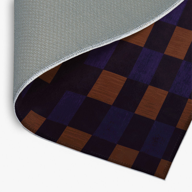 Tapis intérieur / extérieur mauve à carreaux, Rectangulaire 2 pi x 3 pi