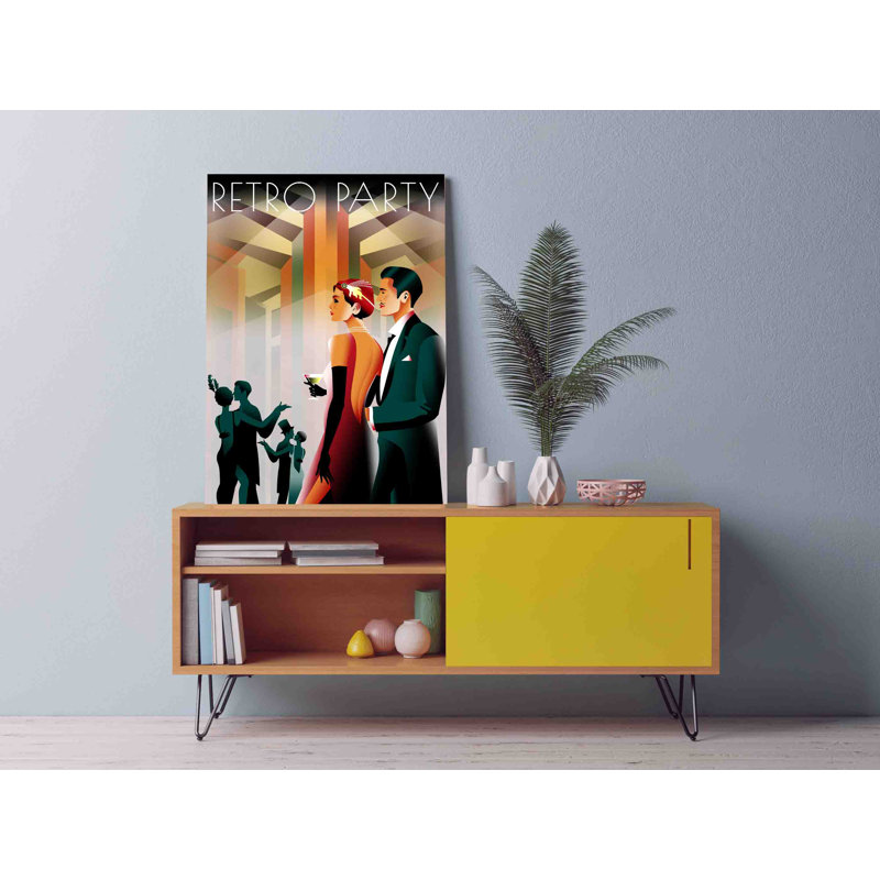 Couple At A Party - Wrapped Canvas Print, 46 cm H x 31 cm W