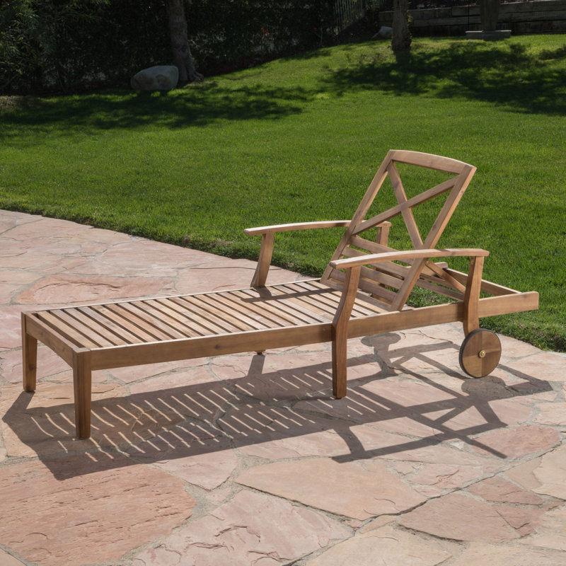 Chaise longue inclinable avec coussin Bevelyn, Bleu