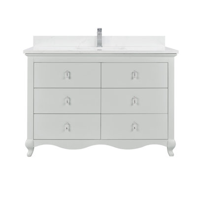 48" Solid Wood Sink Vanity  With 1' Artificial Stone Top