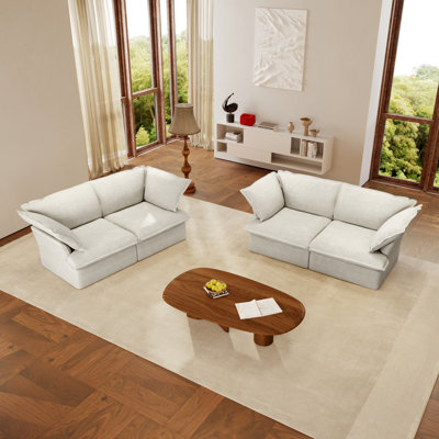 2-Piece Living Room Sets Modular Slipcovered Sofa