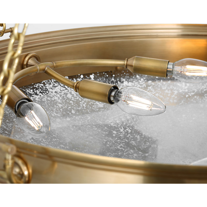 Quinn 28" Chandelier by Marie Flanigan, Soft Brass, 6 Lights