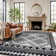 White Geometric Pattern Shag Rug – Medium Pile, Easy To Clean, Pet Friendly