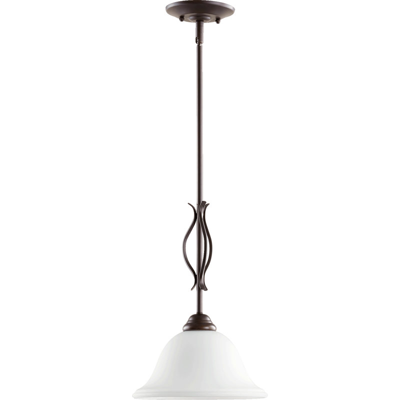 Bernardston 1 - Light Single Pendant, Satin Opal, Oiled Bronze