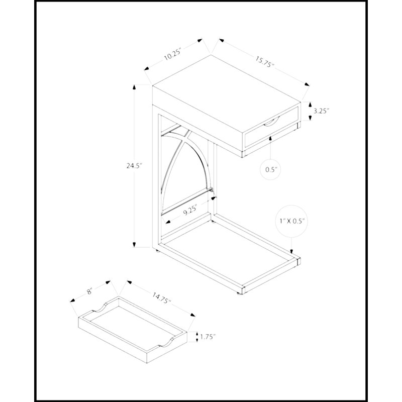 Snack Table with Storage Drawer