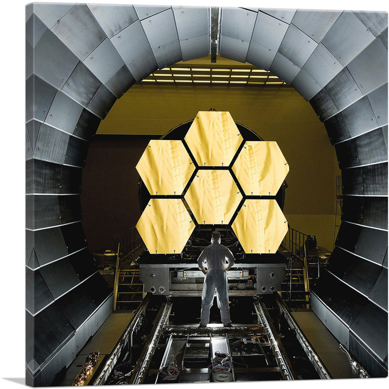 «James Webb Nasa Telescope Hexagonal Honeycomb Miroirs - Reproduction de photo sur toile tendue