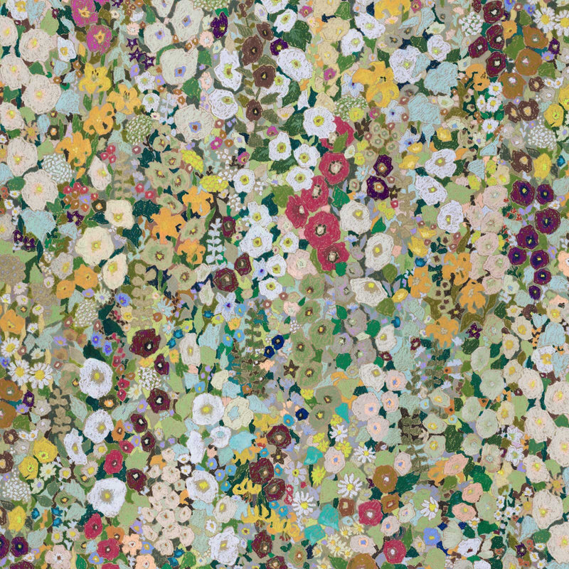 Hollyhocks 9.84" L x 70.8" W Wallpaper Roll, Summer