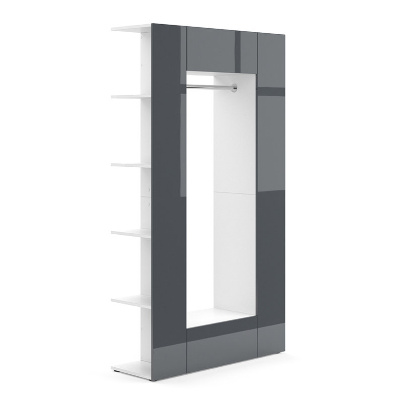 Alon 0 Door Wardrobe, Anthracite High Gloss