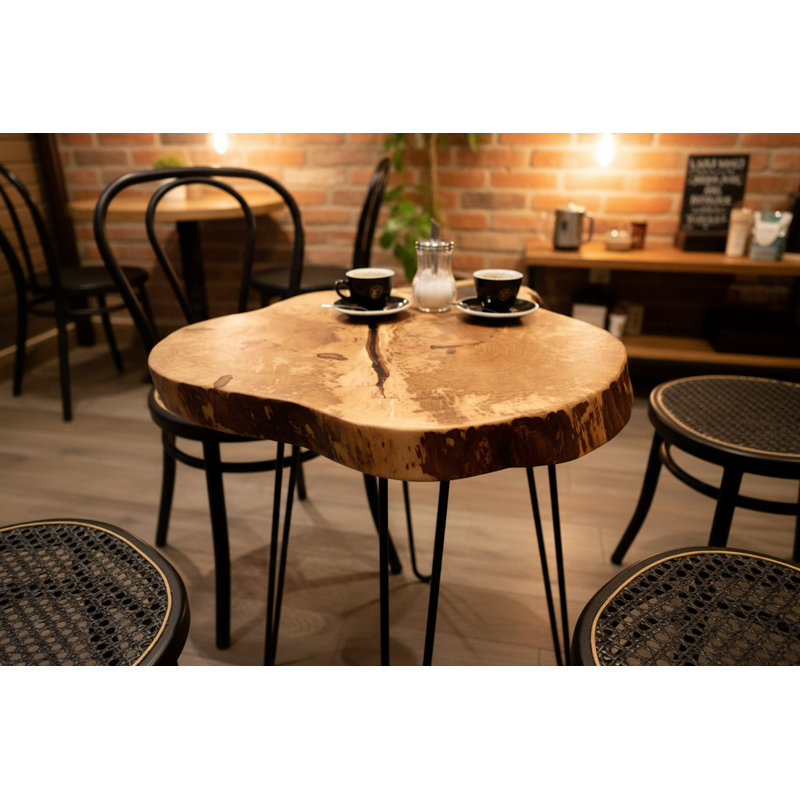 Round Live Edge Ambrosia Maple End Table