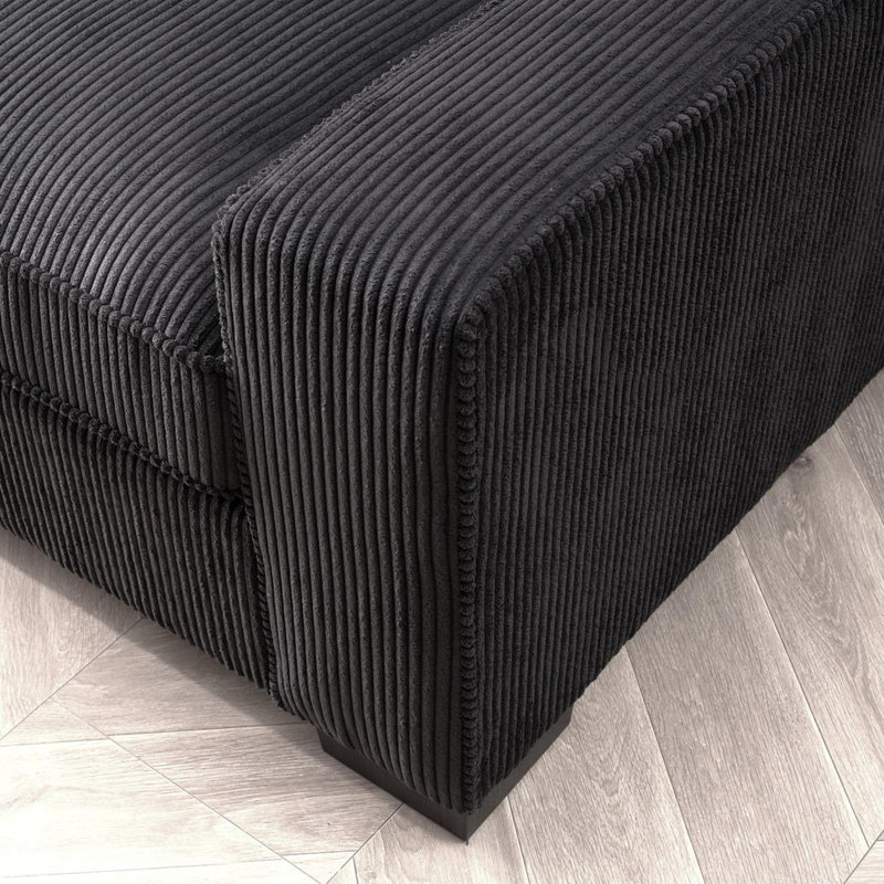 Kulpmont 79.5'' Corduroy Sofa, Black