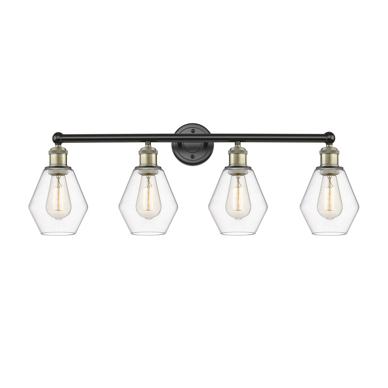 Gabbie 4 - Light Dimmable Vanity Light, Clear, Black Antique Brass