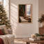 " Holiday Feast Table With Tree And Snow View Christmas "-427844356
