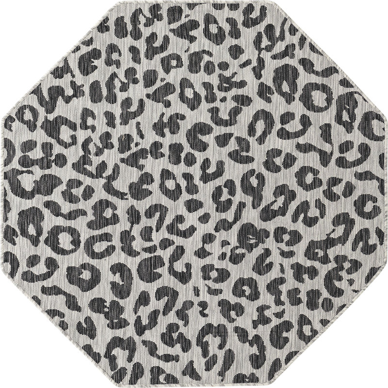 Tapis d'extérieur joyeux couleur pierre, Octogone 5 pi