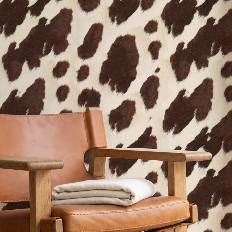 Papier peint peau de vache brune