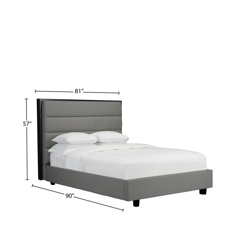 Lit plateforme avec rangement rembourré Haltwhistle, Anthracite, Très grand