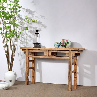 New Chinese Style Solid Old Elm Wood Console Table