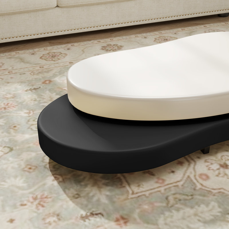 Table basse extensible moderne Masek, élégante table basse rotative créative, Noir