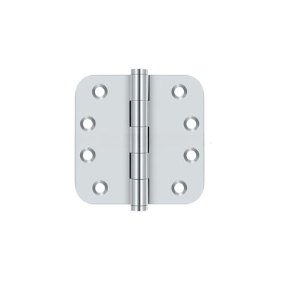 Deltana DSB4R526 4" x 4" x 5/8" Radius Hinges in Polished Chrome Pair