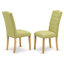 L'ensemble de meubles de salle à manger 6 pièces contient une table de salle à manger rectangulaire et 4 chaises rembourrées en tissu de lin Limelight avec un banc, chêne-1227620066-1227620069