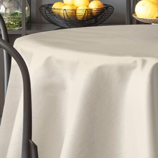 Nappe en faux lin, 150 po x 72 po, Crème