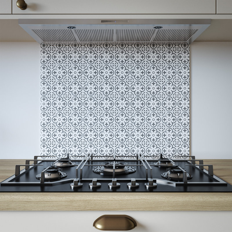 Florence Tile Aluminium Kitchen Hob Splashback, 80 cm x 60 cm