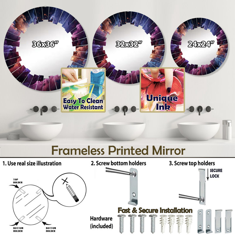 Miroir mural Netto, 24 po x 24 po