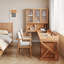 Bureau en L Burlywood avec verre en L et bois massif-340035328-340035330