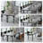 Modular Conference Table Set, 78.7" Industrial Grey Wood & Metal Splicing Office Desk, Flexible U-Shape/Row Layout for Meeting Rooms, Training & Collaborative Workspace