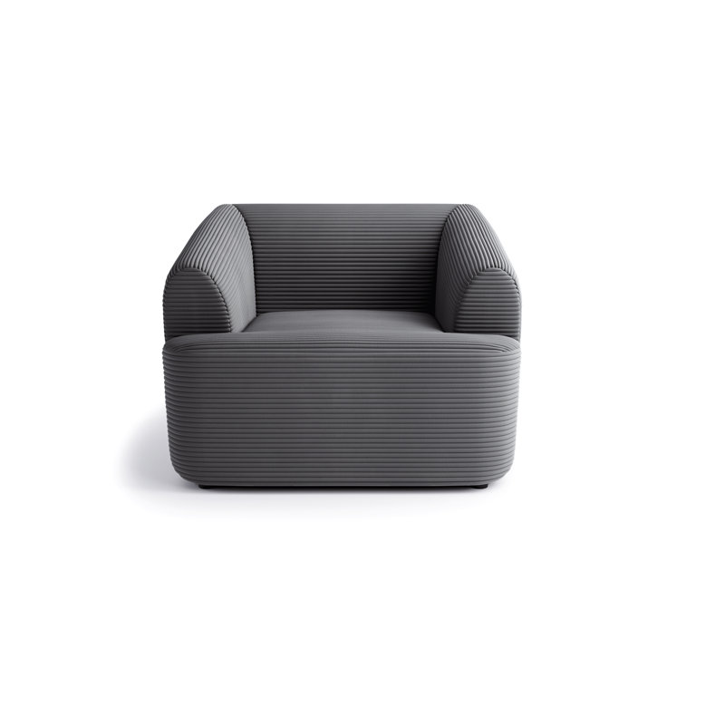 Velvet Armchair, Charcoal Grey
