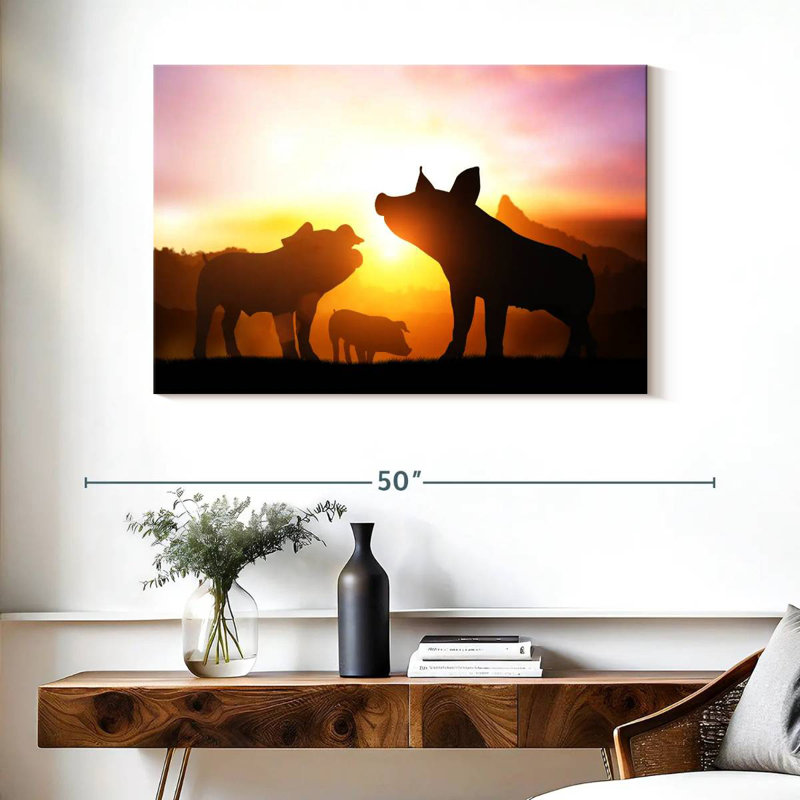 Pig Silhouettes, 26" H x 39" W